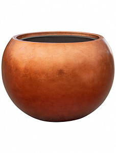 Кашпо Metallic silver leaf globe matt copper (с техническим кашпо) 37 см.