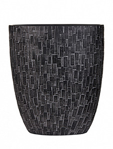 Кашпо Capi "Nature stone oval planter iii black"