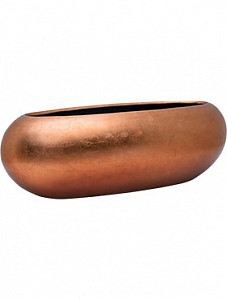 Кашпо Metallic silver leaf boat matt copper 25 см